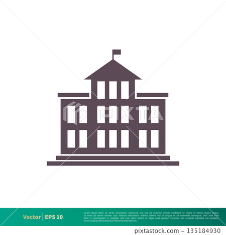 School Building Icon Vector Logo Template Illustration Design. Vector EPS 10. School Building Icon Vector Logo Template Illustration Design. Vector EPS 10. 135184930