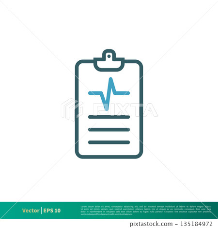 Clipboard Form, Medical Document, Healthcare Icon Vector Logo Template Illustration Design. Vector EPS 10. 135184972