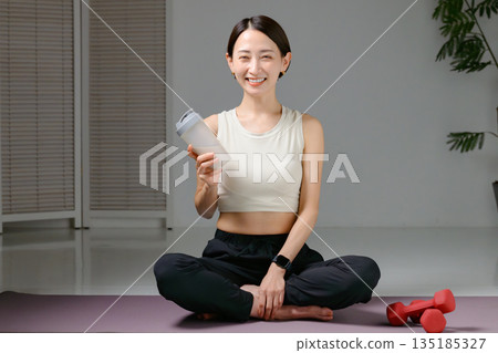 Woman with protein 135185327