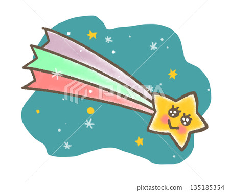 流星在夜空中閃耀 135185354