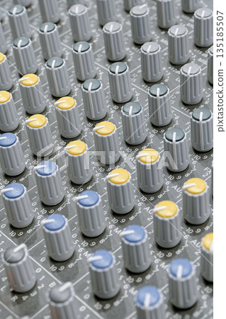 Part of audio mixing console Part of audio mixing console 135185507
