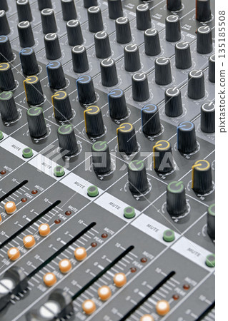Part of audio mixing console Part of audio mixing console 135185508