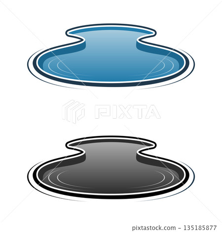 Swimming pool Flat vector icon for logo on white background 135185877