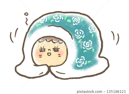 冬天怕冷，就把自己裹在蒲團裡取暖的人 135186121