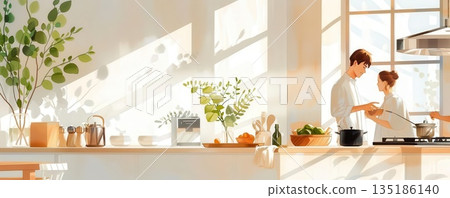 Parents and students chatting and sharing a meal in a dining hall, community vibe, Move-in Day, bonding time Parents and students chatting and sharing a meal in a dining hall, community vibe, Move-in Day, bonding time 135186140