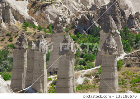 rock formations located near the city of Urgup in Cappadocia 135186670