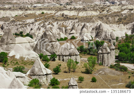 rock formations located near the city of Urgup in Cappadocia rock formations located near the city of Urgup in Cappadocia 135186673
