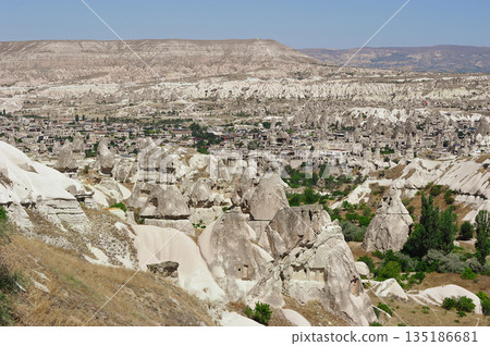 rock formations located near the city of Uchisar in Cappadocia, Turkey 135186681