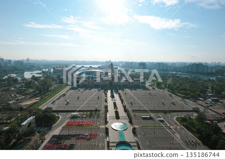 view of the Island of Dreams amusement park in Moscow 135186744