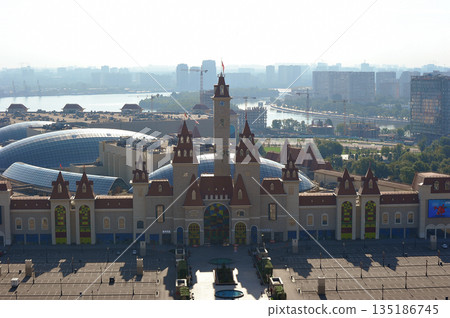 view of the Island of Dreams amusement park in Moscow 135186745