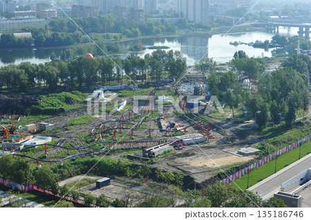 construction of an amusement park in the Island of dreams in Moscow 135186746