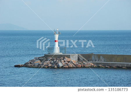 lighthouse before entering the Bosphorus near Istanbul, Turkey 135186773