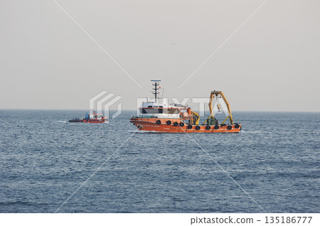 ships in the Sea of Marmara near Istanbul 135186777