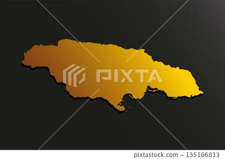 Map of Jamaica gold material, Caribbean country Map of Jamaica gold material, Caribbean country 135186813