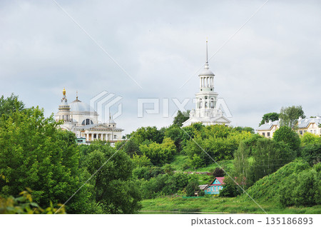 view of the Novotorzhsky Borisoglebsky Monastery in Torzhok view of the Novotorzhsky Borisoglebsky Monastery in Torzhok 135186893