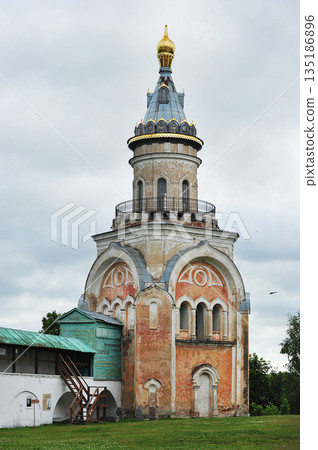 candle tower in Borisoglebsky Cathedral in Torzhok candle tower in Borisoglebsky Cathedral in Torzhok 135186896