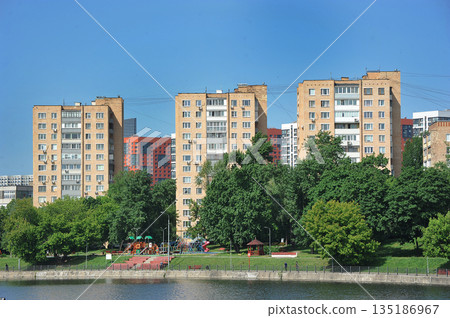 brick houses on Trofimov Street in Moscow 135186967