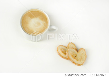 cookies and coffee on a white background 135187076