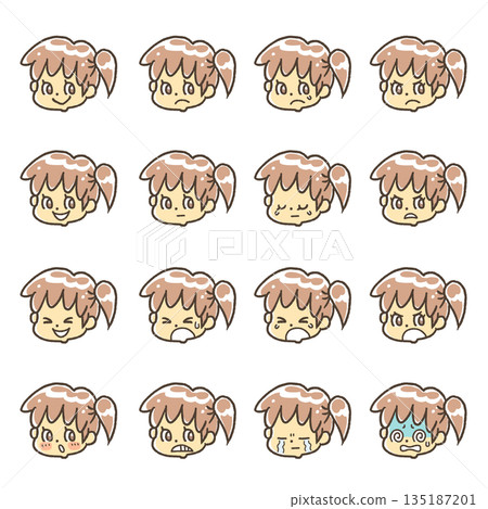 僅面部表情集 1 女孩 僅面部表情集 1 女孩 135187201