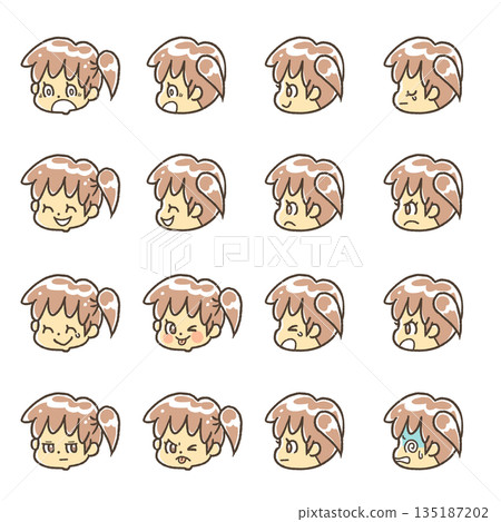 臉部表情套裝 2 女孩 135187202