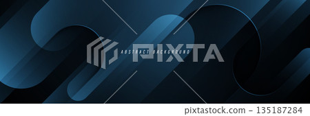 Dark blue abstract background with diagonal geometric shapes. Modern graphic design elements. Suit for cover, header, banner, business, corporate, website. Vector illustration Dark blue abstract background with diagonal geometric shapes. Modern graphic design elements. Suit for cover, header, banner, business, corporate, website. Vector illustration 135187284