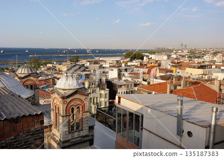 roofs of houses in Fatiha district in Istanbul roofs of houses in Fatiha district in Istanbul 135187383