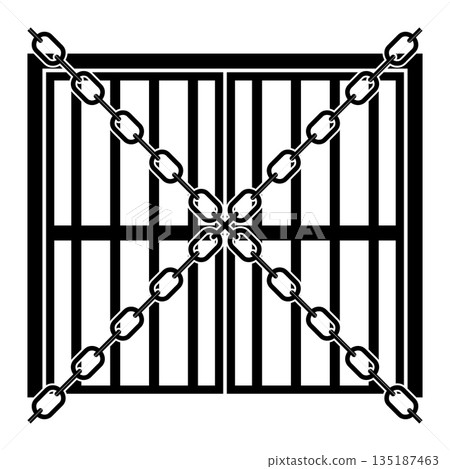A cage sealed with chains 135187463