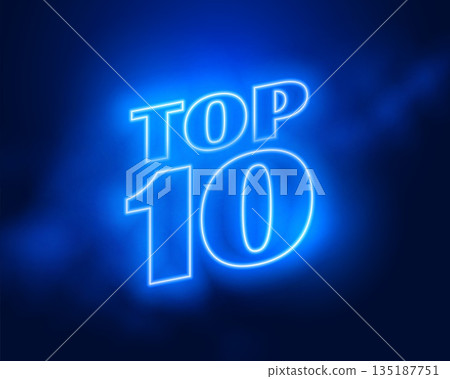 top 10 winner or honor background win glowing neon style top 10 winner or honor background win glowing neon style 135187751