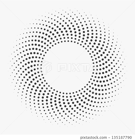 halftone style symmetrical round frame pattern design 135187790
