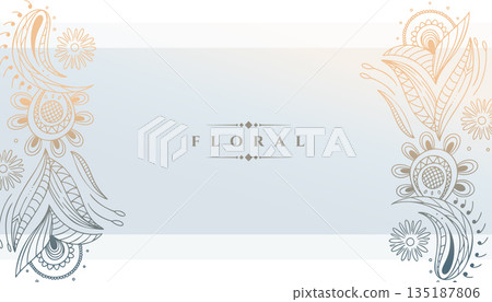 beautiful and artistic floral swirl background design 135187806