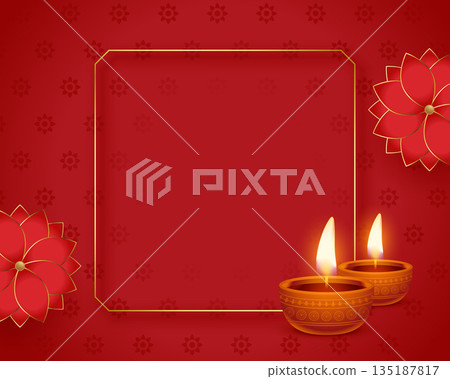 glowing oil lamp on diwali background with textspace glowing oil lamp on diwali background with textspace 135187817