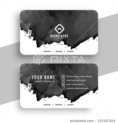 black and white professional business card template a printable design 135187824