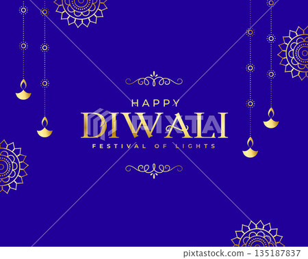hindu festive shubh diwali purple background design 135187837