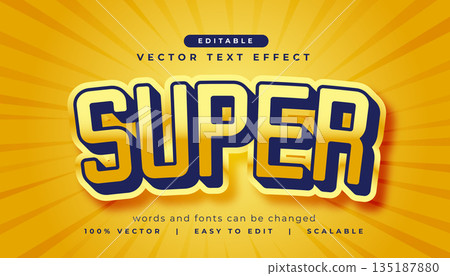super text effect style editable in yellow color 135187880