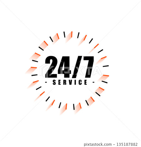 24/7 open service background for business marketing 135187882