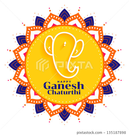 decorative ganesh chaturthi festive background for worship and faith decorative ganesh chaturthi festive background for worship and faith 135187898
