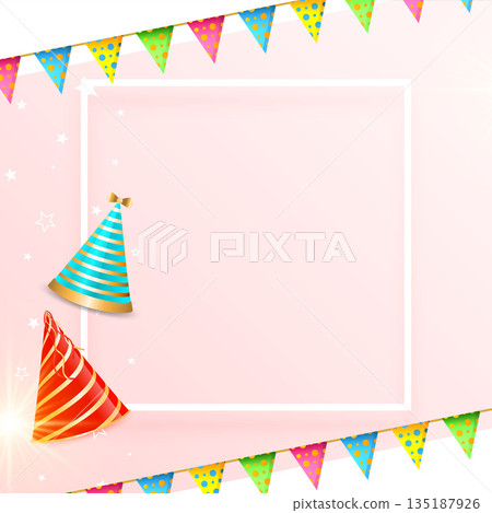 happy birthday colorful bunting background with text space 135187926