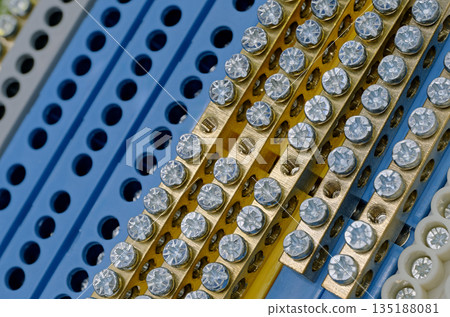 Many electrical installation terminals Many electrical installation terminals 135188081