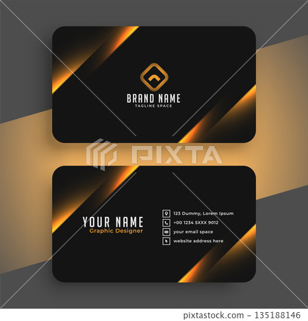 Premium black and gold elegant business card template Premium black and gold elegant business card template 135188146