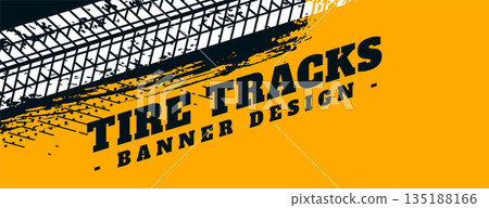 automobile tire track mark grungy banner design automobile tire track mark grungy banner design 135188166