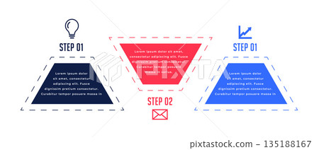 modern 3 step business process chart banner for web presentation modern 3 step business process chart banner for web presentation 135188167
