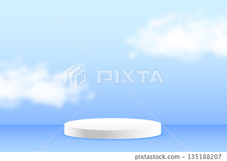 white 3d podium platform with smoke effect for scene creation white 3d podium platform with smoke effect for scene creation 135188207