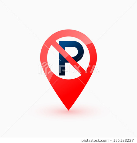 isolated no parking zone pointer design 135188227