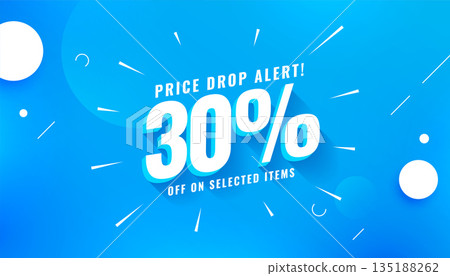 alert! price drop sale coupon banner in 3d style 135188262