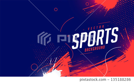 abstract blue and red sporty background with grunge effect 135188286
