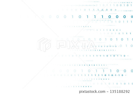 digital white background with binary code algorithm numbers 135188292