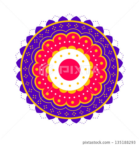 decorative floral mandala rangoli in indian style 135188293