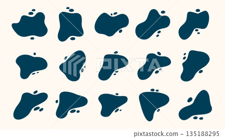 pack of abstract fluid shape element design 135188295