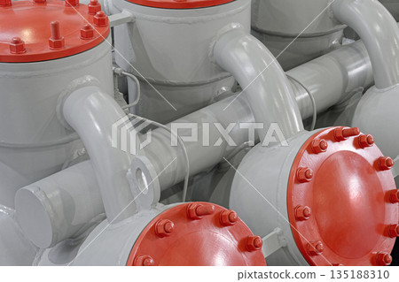 Various parts of high pressure equipment - steel pipes, flanges and plugs Various parts of high pressure equipment - steel pipes, flanges and plugs 135188310