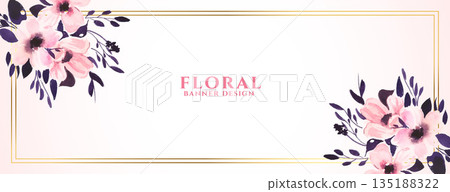 decorative hand drawn floral blossom banner design decorative hand drawn floral blossom banner design 135188322